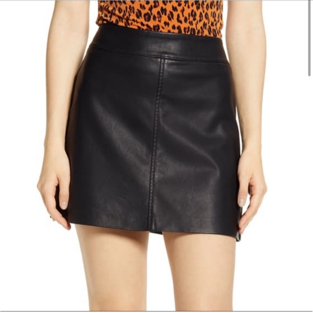 Blank NYC | Faux Leather Black Mini Skirt